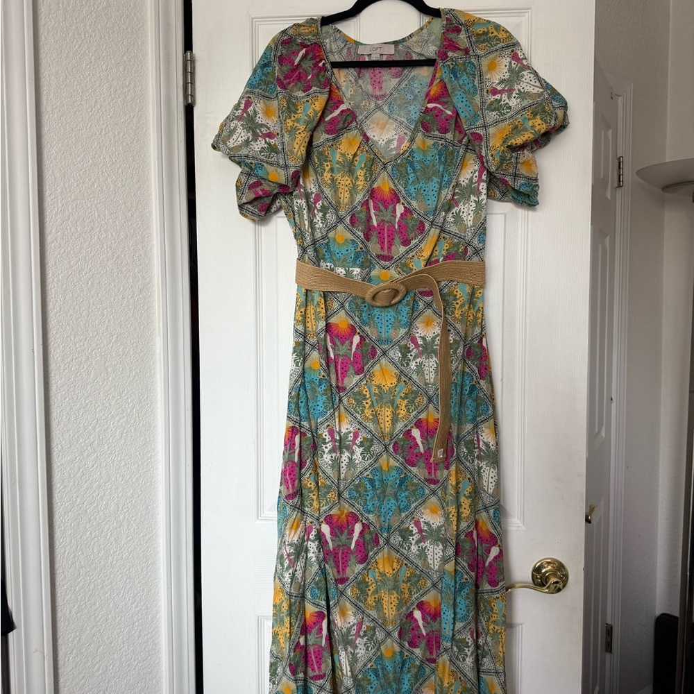 Tropical Print Summer Midi Dress LOFT